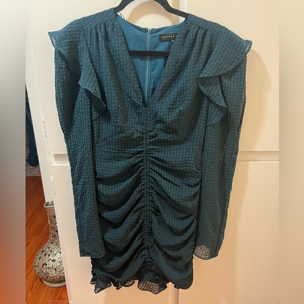 Endless Rose from Express Teal Long Sleeve Dress